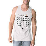 Pixel Game Santa And Rudolph Mens White Tank Top