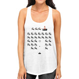 Pixel Game Santa And Rudolph Womens White Tank Top