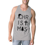 Christmas Letters Mens Grey Tank Top