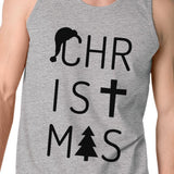 Christmas Letters Mens Grey Tank Top