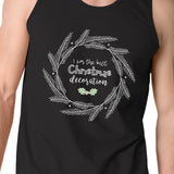 I Am The Best Christmas Decoration Wreath Mens Black Tank Top