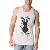 Make It Rein Vintage Reindeer Mens White Tank Top
