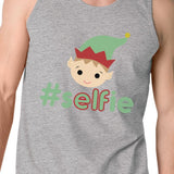 Hashtag Selfie Elf Mens Grey Tank Top