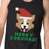 Merry Corgmas Corgi Mens Black Tank Top