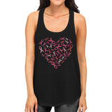 Pink Ribbon Heart Womens Tank Top