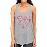 Pink Ribbon Heart Womens Tank Top