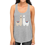 Llama Pattern Womens Cute Graphic Workout Gym Tank Top Racerback