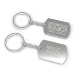Hers And His Since Custom Matching Couple Silver Key Chains