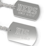 Hers And His Since Custom Matching Couple Silver Key Chains