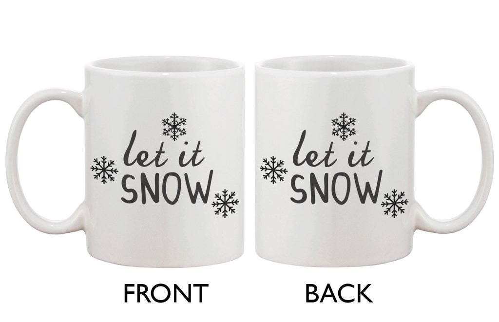 Cute Snowflake Winter Coffee Mug - Let It Snow 11oz Ceramic Mug Cup