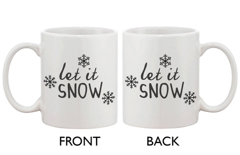 Cute Snowflake Winter Coffee Mug - Let It Snow 11oz Ceramic Mug Cup