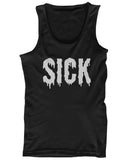 Men's Funny Black Tank Top - Sick - Funny Graphic Lazy Tanks,  Gym Clothes