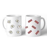 Fried Egg And Bacon Pattern  Couple Mug Christmas Valentine Gifts