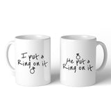 Ring On It Couple Mug Cute Engagement Gifts Matching Mug Sets