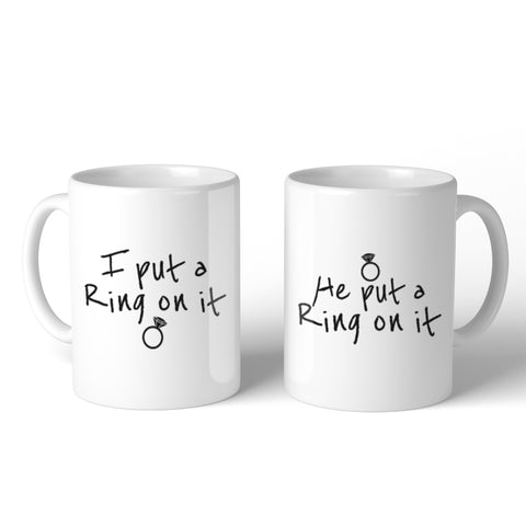 Ring On It Couple Mug Cute Engagement Gifts Matching Mug Sets