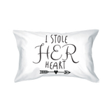 His and Hers Couple Matching Pillowcases Stealing Hearts Pillow Covers