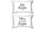 Mr Right and Mrs Always Right Matching Couple Pillowcases (Set)