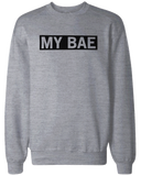 My Bae and My Boo Matching Grey Couple Sweatshirts Great Gift for Couples