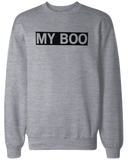 My Bae and My Boo Matching Grey Couple Sweatshirts Great Gift for Couples