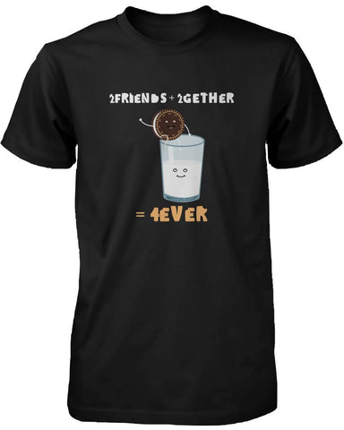 2 Friends 2gether 4ever Oreo and Milk Black Women's Shirt Ladies Graphic Tee