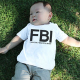 Graphic Snap-on Style Baby Tee, Infant Tee - FBI