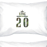 King And Queen Military Pattern Custom Matching Couple White Pillowcases