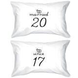Married Since Custom Matching Couple White Pillowcases