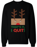 Rudolph and Santa Couple SweatShirts Funny Sweaters for Christmas Gift