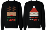 Rudolph and Santa Couple SweatShirts Funny Sweaters for Christmas Gift