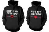 She's My Weirdo and He's My Weirdo Cute Matching Hoodies for Couples