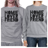 Homie Lover Friend Matching Couple Grey Sweatshirts