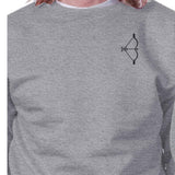 Bow And Arrow To Heart Target Matching Couple Grey Sweatshirts