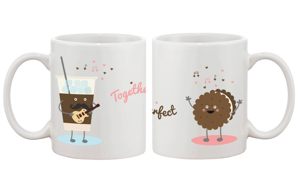 Ice Coffee Cookie Matching Couple Mugs- His and Hers Matching Coffee Cup