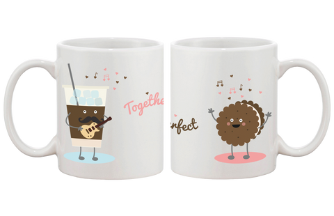Ice Coffee Cookie Matching Couple Mugs- His and Hers Matching Coffee Cup