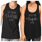Her Stupid Lover And My Stupid Lover Matching Couple Black Tank Tops