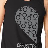 Opposites Attract Male Female Symbols Matching Couple Black Tank Tops